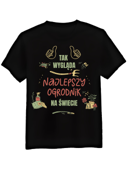 Koszulka Koszulka Męska Tak Wygląda Najlepszy Ogrodnik Na Świecie Czarna - Mustang Motoryzacja