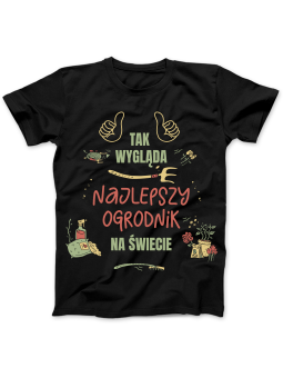 Koszulka Koszulka Damska Tak Wygląda Najlepszy Ogrodnik Na Świecie Czarna - Śmieszne T-Shirty z Nadrukami ?