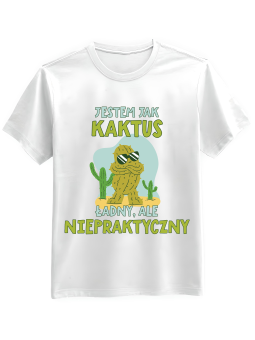 Koszulka Koszulka Męska Jestem Jak Kaktus Biała - Mustang Motoryzacja