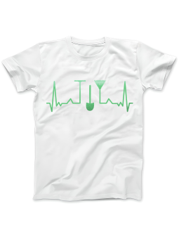 Koszulka Koszulka Damska Ogrodniczy Heartbeat Biała - Śmieszne T-Shirty z Nadrukami ?
