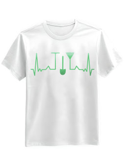 Koszulka Koszulka Męska Ogrodniczy Heartbeat Biała - Mustang Motoryzacja