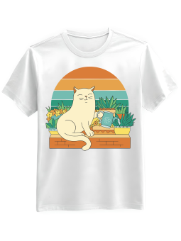 Koszulka Koszulka Męska Kot Ogrodnik Biała - Mustang Motoryzacja