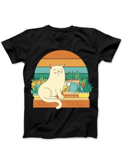 Koszulka Koszulka Damska Kot Ogrodnik Czarna - Śmieszne T-Shirty z Nadrukami ?