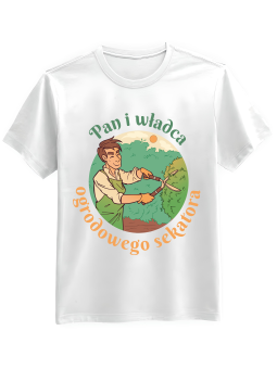 Koszulka Koszulka Męska Pan i Władca Sekatora Biała - Mustang Motoryzacja