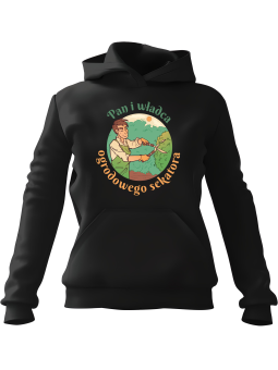 Bluza Męska z kapturem Pan i Władca Sekatora Czarna - Śmieszne gadżety z Nadrukami ?