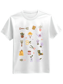 Koszulka Koszulka Męska Narzędzia Ogrodowe Biała - Mustang Motoryzacja