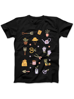 Koszulka Koszulka Damska Narzędzia Ogrodowe Czarna - Śmieszne T-Shirty z Nadrukami ?