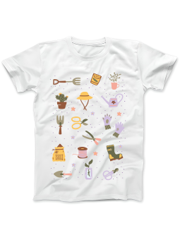 Koszulka Koszulka Damska Narzędzia Ogrodowe Biała - Śmieszne T-Shirty z Nadrukami ?