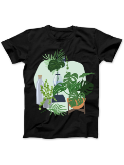 Koszulka Koszulka Damska Home Jungle Czarna - Śmieszne T-Shirty z Nadrukami ?
