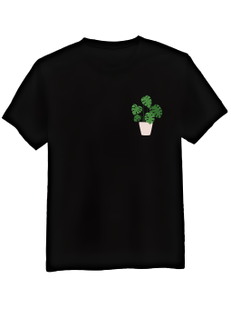 Koszulka Koszulka Męska Monstera Nadruk Na Piersi Czarna - Mustang Motoryzacja