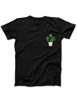 Koszulka Koszulka Damska Monstera Nadruk Na Piersi Czarna - Śmieszne T-Shirty z Nadrukami ?