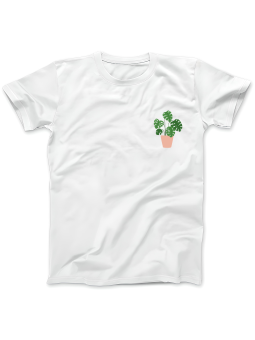 Koszulka Koszulka Damska Monstera Nadruk Na Piersi Biała - Śmieszne T-Shirty z Nadrukami ?