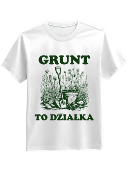 Koszulka Koszulka Męska Grunt To Działka Biała - Mustang Motoryzacja