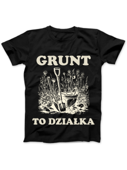 Koszulka Koszulka Damska Grunt To Działka Czarna - Śmieszne T-Shirty z Nadrukami ?