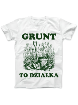 Koszulka Koszulka Damska Grunt To Działka Biała - Śmieszne T-Shirty z Nadrukami ?