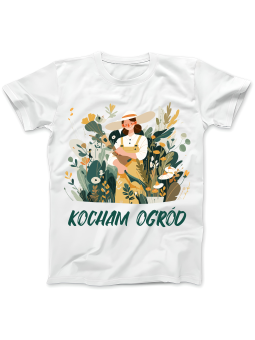 Koszulka Koszulka Damska Kocham Ogród Biała - Śmieszne T-Shirty z Nadrukami ?