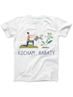 Koszulka Koszulka Damska Kocham Rabaty Biała - Śmieszne T-Shirty z Nadrukami ?