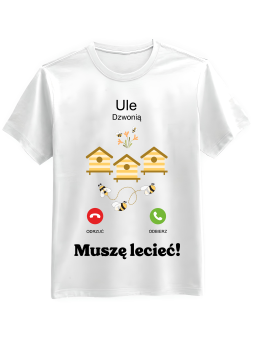 Koszulka Koszulka Męska Ule Dzwonią Biała - Mustang Motoryzacja