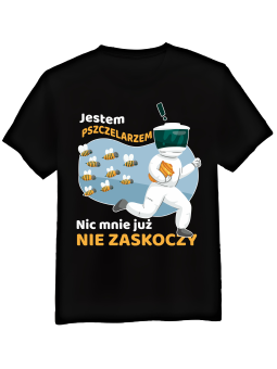 Koszulka Koszulka Męska Jestem Pszczelarzem Nic Mnie Już Nie Zaskoczy Czarna - Mustang Motoryzacja