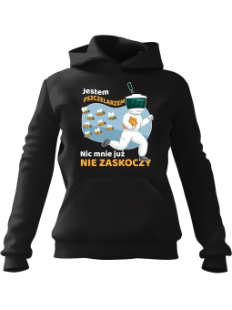 Bluza Męska z kapturem Jestem Pszczelarzem Nic Mnie Już Nie Zaskoczy Czarna - Śmieszne gadżety z Nadrukami ?