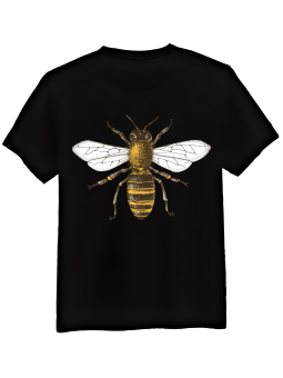 Koszulka Koszulka Męska Rysunek Pszczoła Czarna - Mustang Motoryzacja