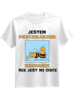 Koszulka Koszulka Męska Jestem Pszczelarzem Biała - Mustang Motoryzacja