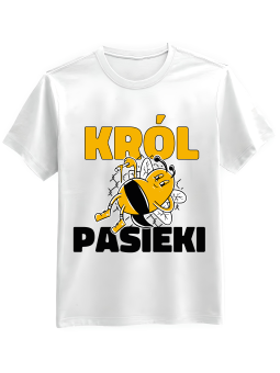 Koszulka Koszulka Męska Król Pasieki Biała - Mustang Motoryzacja