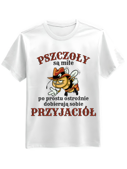 Koszulka Koszulka Męska Pszczoły Są Miłe Biała - Mustang Motoryzacja