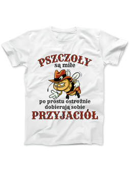 Koszulka Koszulka Damska Pszczoły Są Miłe Biała - Śmieszne T-Shirty z Nadrukami ?