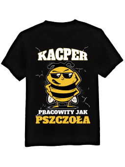 Koszulka Koszulka Męska Pracowity Jak Pszczoła [WYBIERZ IMIĘ] - Śmieszne T-Shirty z Nadrukami ?