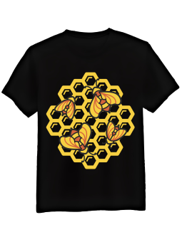 Koszulka Koszulka Męska Cztery Pszczoły Czarna - Mustang Motoryzacja