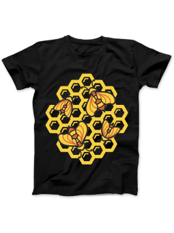 Koszulka Koszulka Damska Cztery Pszczoły Czarna - Śmieszne T-Shirty z Nadrukami ?