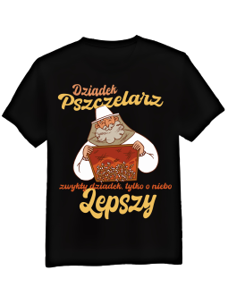 Koszulka Koszulka Męska Dziadek Pszczelarz Czarna - Mustang Motoryzacja