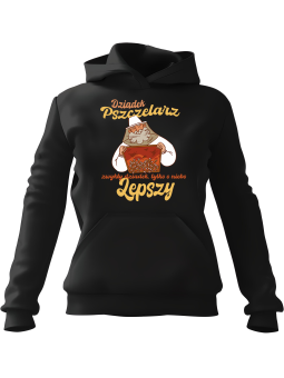 Bluza Męska z kapturem Dziadek Pszczelarz Czarna - Śmieszne gadżety z Nadrukami ?