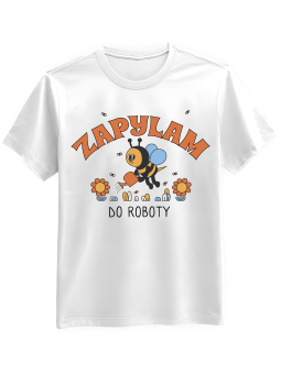 Koszulka Koszulka Męska Zapylam Do Roboty Biała - Mustang Motoryzacja