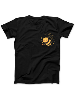 Koszulka Koszulka Damska Uśmiechnięta Pszczoła Nadruk Na Piersi Czarna - Śmieszne T-Shirty z Nadrukami ?