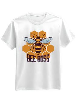 Koszulka Koszulka Męska Bee Boss Biała - Mustang Motoryzacja