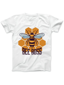 Koszulka Koszulka Damska Bee Boss Biała - Śmieszne T-Shirty z Nadrukami ?