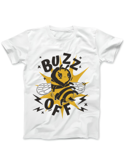 Koszulka Koszulka Damska Buzz Off Biała - Śmieszne T-Shirty z Nadrukami ?