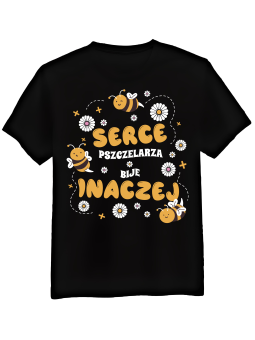 Koszulka Koszulka Męska Serce Pszczelarza Czarna - Mustang Motoryzacja