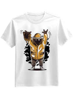 Koszulka Koszulka Męska Pszczelarz Rock Biała - Mustang Motoryzacja