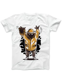 Koszulka Koszulka Damska Pszczelarz Rock Biała - Śmieszne T-Shirty z Nadrukami ?