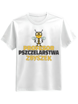 Koszulka Koszulka Męska Profesor Pszczelarstwa [WYBIERZ IMIĘ] - Śmieszne T-Shirty z Nadrukami ?