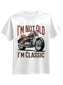 Koszulka Koszulka Męska Motocykl I'm Not Old Biała - Mustang Motoryzacja