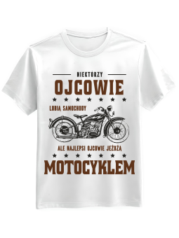 Koszulka Koszulka Męska Motor Niektórzy Ojcowie Biała - Mustang Motoryzacja