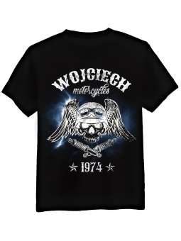 Koszulka Koszulka Męska Motorcycles Czaszka [WYBIERZ IMIĘ I ROCZNIK] - Śmieszne T-Shirty z Nadrukami ?