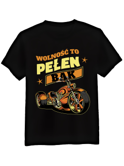 Koszulka Koszulka Męska Wolność To Pełen Bak Czarna - Mustang Motoryzacja