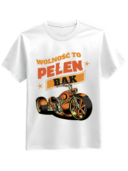 Koszulka Koszulka Męska Wolność To Pełen Bak Biała - Mustang Motoryzacja