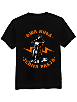 Koszulka Koszulka Męska Dwa Koła Jedna Pasja Czarna - Mustang Motoryzacja