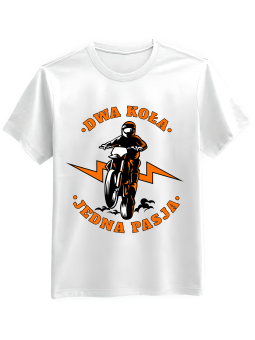 Koszulka Koszulka Męska Dwa Koła Jedna Pasja Biała - Mustang Motoryzacja